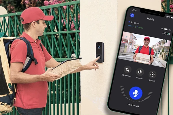 camera doorbell with a phone display